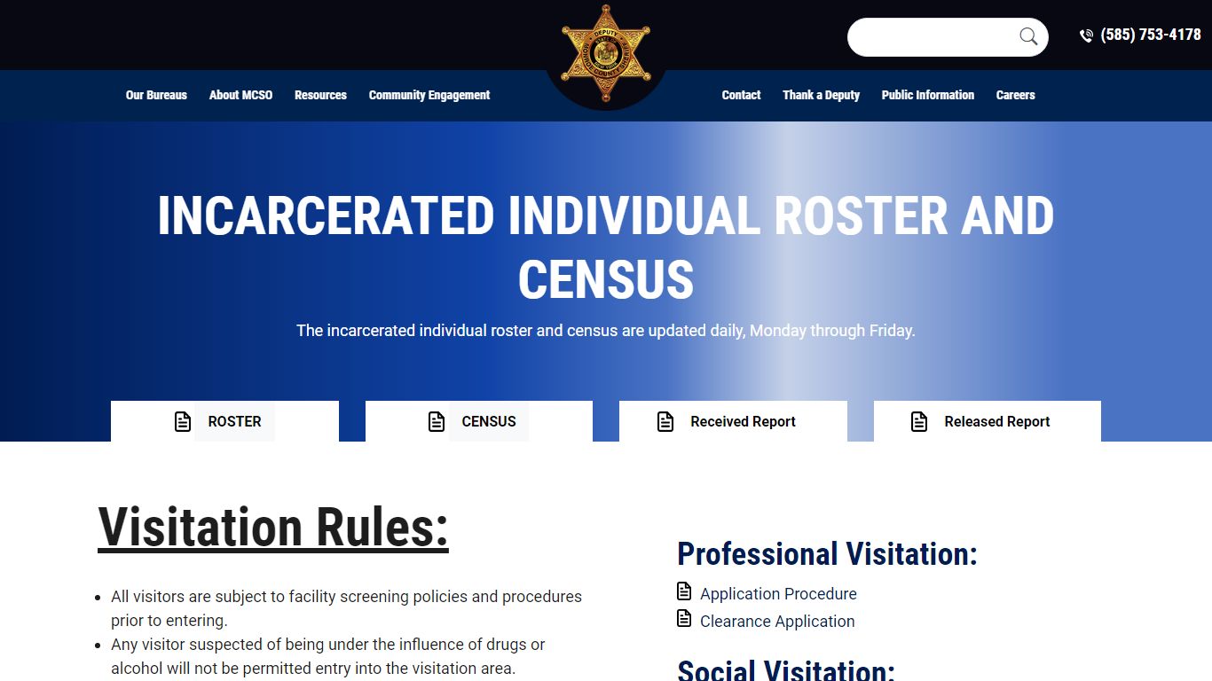 Incarcerated Individual Information | Monroe County Sheriff